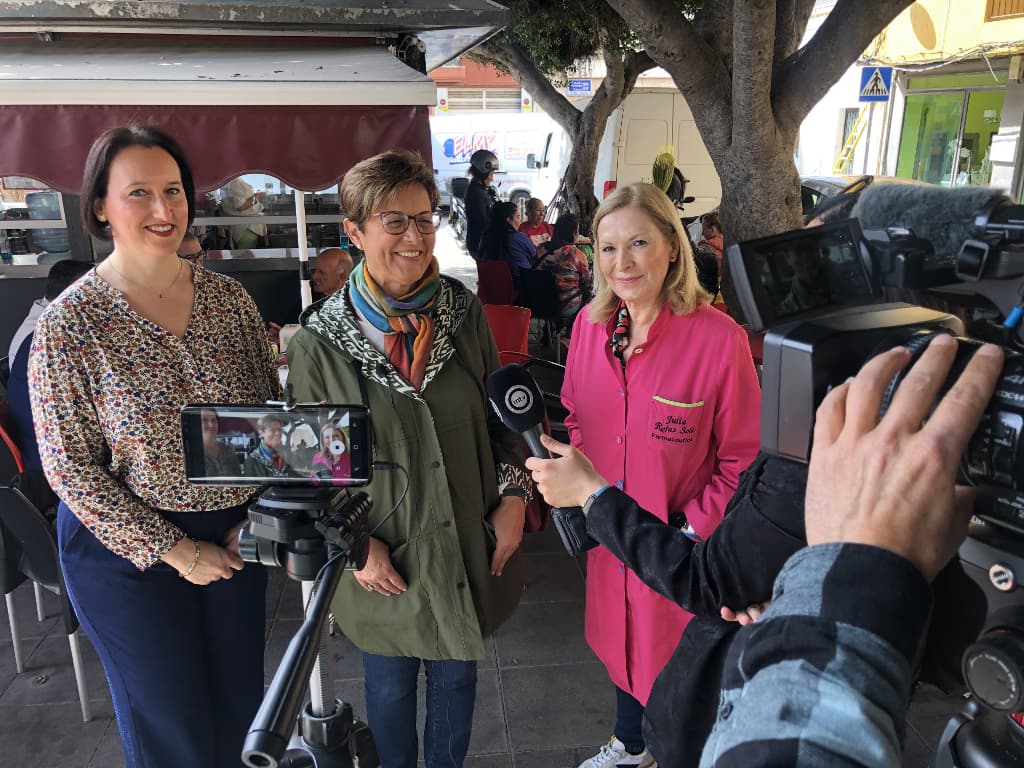 Adriana Valverde durante un momento de sus declaraciones a los medios de comunicación.